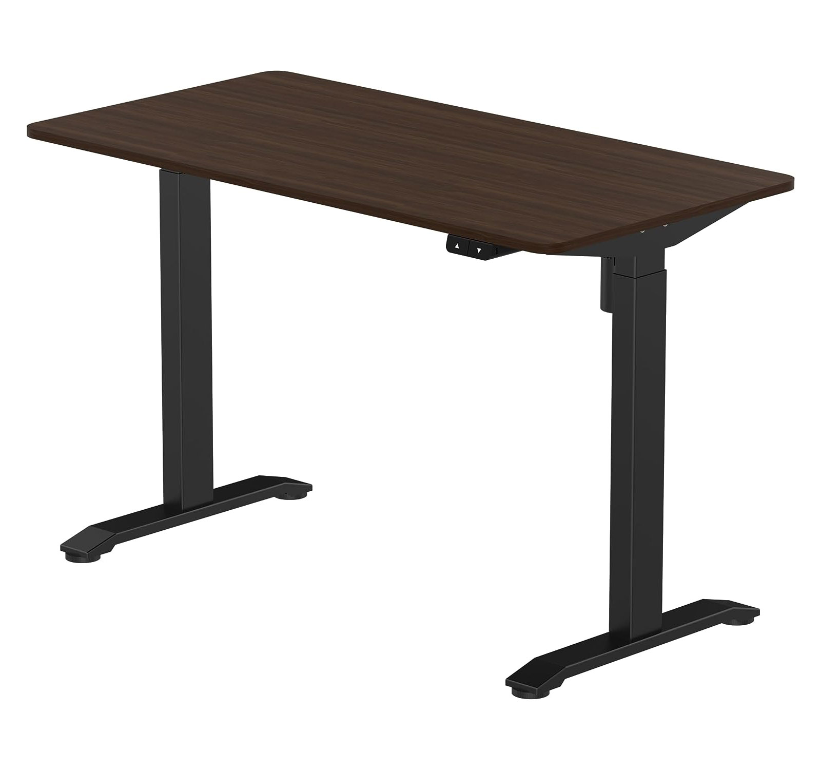 O'BELB Ergonomic Sit and Stand Electric Table (Black+DarkWalnut)